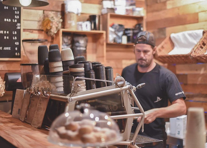 Barista working in coffee shop in Sawtell NSW